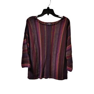 Chaps XL Purple Stripe Long Sleeve Knit Pullover